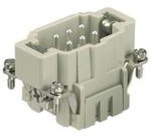 Pin contact insert, 6B, 6 pole, equipped, cage clamp terminal, with PE contact, 09330062616 Pin contact insert, 6B, 6 pole, equipped, cage clamp terminal, with PE contact, 09330062616