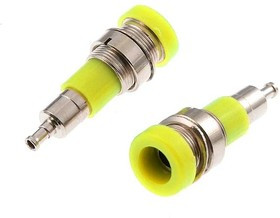 Z010 4mm panel jack YELLOW, Гнездо Z010 4 мм panel jack желтый, на панель под пайку