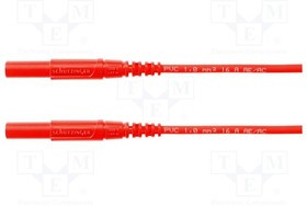 MSFKA341150-RT, Измерительный провод, 16А, в корпусе, Дл: 0,5м, красный