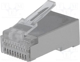 WT-10P-10C-DE, Вилка, RJ50, PIN 10, экранированный, позолота, IDC, на провод
