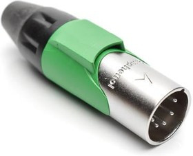 AX5M5M, XLR Connectors 5P PIN M PLUG GREEN MARK SLEEVE