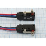 Микропереключатель, размер 38x10 x15, 5А, переключение ON-(ON), размер концевика L17, LXW-5