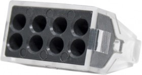 Elvert Зажим разветвительный втычной восьмигнездовой серый макс.сечение 2,5 кв.мм 24 А (1 пакет/50 шт.) TC-108 Elvert Зажим разветвительный втычной восьмигнездовой серый макс.сечение 2,5 кв.мм 24 А (1 пакет/50 шт.) TC-108
