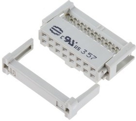 09 18 516 7813, IDC Connector, с компенсатором натяжения, IDC Receptacle, Female, 2.54 мм, 2 ряда, 16 контакт(-ов)