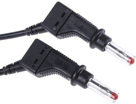 66.9408-050-21, Test lead, 32A, 600V, Black, 50cm Lead Length