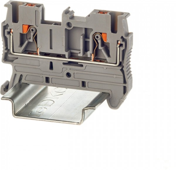 Клемма проходная зажим push-in 2 точки подключения 2.5кв.мм сер. DKC VPR-2.5-GY