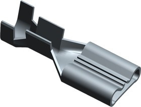 1742883-1, FASTON .187 Grey Uninsulated Female Spade Connector, Receptacle, 4.75 x 0.81mm Tab Size, 0.5mm² to