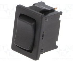 1808.2302, ROCKER; SPDT; Pos: 3; (ON)-OFF-(ON); 6A/250VAC; black; IP40; none