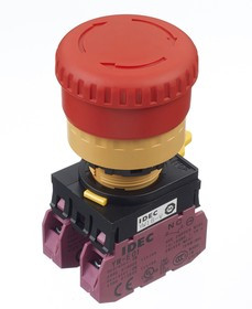 YW1B-V4E02R, Переключатель выключатель безопасности, 2, NC x2, 22мм, красный