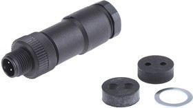 99-0429-07-04, Circular Connector, 3 Contacts, Cable Mount, M12 Connector, Plug, Male, IP67, 713 Series