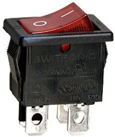 R19-20IBRBT2 (B1151,SWR45), Выключатель ON-OFF 250В 6A с красн. подсв.