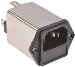3-1609115-3, Filtered IEC Power Entry Module, IEC 60320 C14, IEC C14, General Purpose, 10 А, 250 В AC