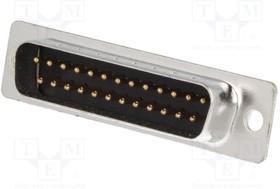 DB25-SP, Разъем D-Sub; PIN: 25; вилка; "папа"; на провод; пайка; Цвет: черный