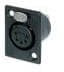 NC5FP-B-1, XLR Connectors 5C FEMALE BLACK GOLD CONTACTS