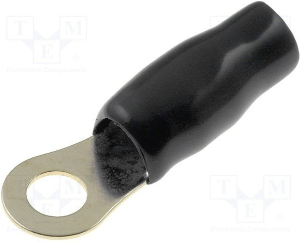 30.4700-73, Наконечник кольцевой, M6, 16мм2, позолота, изолированный, черный