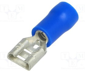 BM00205, Наконечник: плоский, 5,2мм, 0,8мм, "мама", 1,5-2,5мм2, обжим, синий