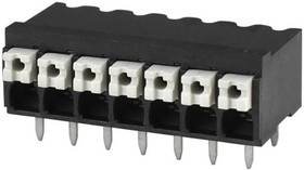 TBLH10-350-07BK, Fixed Terminal Blocks Terminal block, screwless, High Temp, 3.5, Horizontal, 7, Black w Gray Button