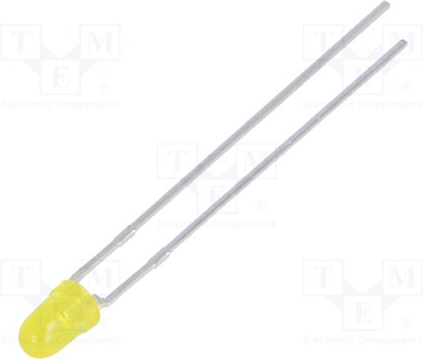 L-7104SYDK, LED; 3mm; yellow; 70?150mcd; 40°; Front: convex; 2?2.5V