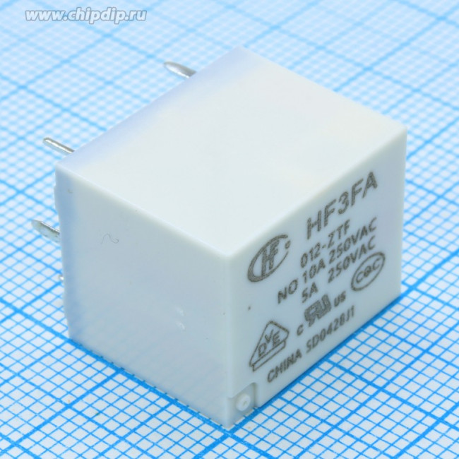 HF3FA/012-ZTF, Реле электромеханическое, субминиатюрное, U катушки 12 VDC, 10 А, SPDT (OBSOLETE)