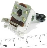 Резистор переменный поворотный 100к\B\16мм\F6x12\ YRV-R1612G.B100KL12F; №4574 РПвр 100к\B\16мм\F6x12