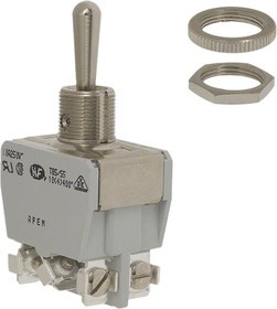 645H, Toggle Switch, Panel Mount, On-(On), DPDT, Screw Terminal, 400V ac