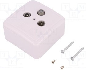 LOG-CA1003, Вилка / гнездо, антенный 9,5мм (IEC 169-2), накладное, белый