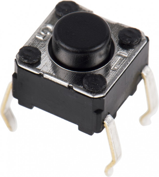B3F1020, Кнопка тактильная 6х6 h=5мм (3.4мм+толкатель 1.6мм) 0.98N 0,05A 24В