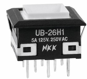 UB26KKW015C, Pushbutton Switches SQ ON-ON RED LED SOLDER LUG BODY ONLY