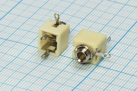 Гнездо на панель М5, 3,5 моно, 3 контакта, ON-OFF, EY-502C, белый корпус; Q-186 W гн 3,5моно\3C\пан М5\\ON-OFF\EY-502C\белый корпус