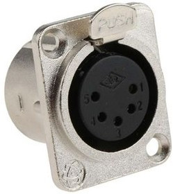 458046, XLR Connector, Socket, Straight, Panel Mount, 5 Poles