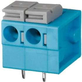TBL004-508-02BE-2GY, Fixed Terminal Blocks Terminal block, screwless, 5.08, Horizontal, 2 Blue w Grey button