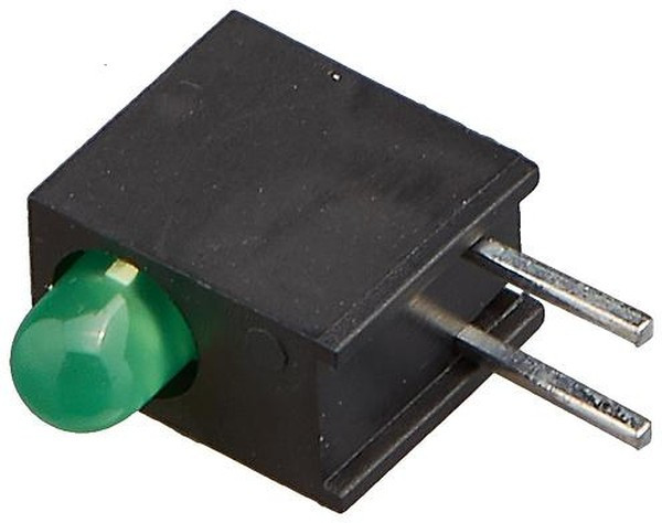 L-934EW/1GD, Светодиод 3мм с держателем/зеленый/ 568нм/8-20мкд/60°