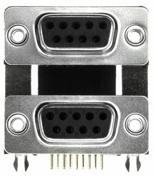 189-009-513R491, D-Sub Dualport Connectors DUAL 9 F/F PCMNT