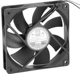 OD1225-12LB, DC Fans DC Fan, 120x120x25mm, 12VDC, 72CFM, 0.24A, 34dBA, 1800RPM, Dual Ball, Lead Wires