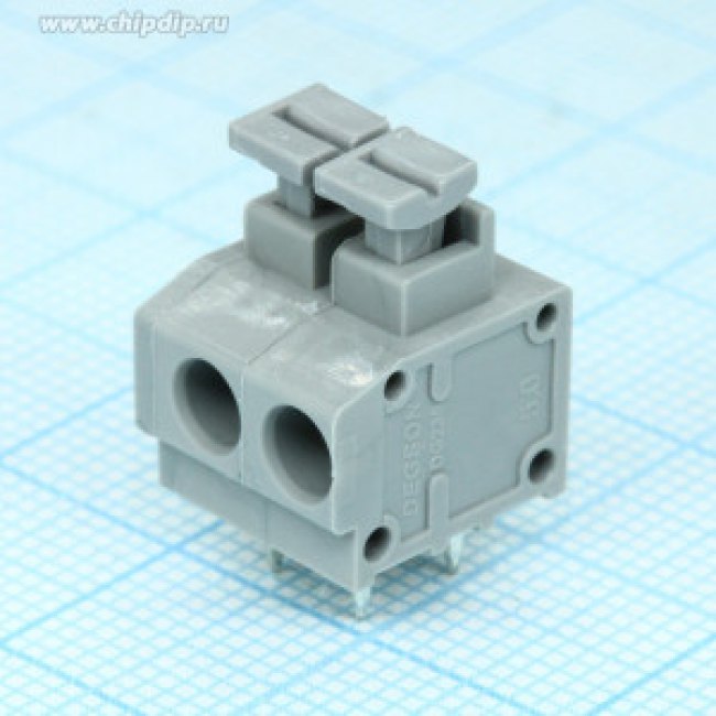 DG235-5.0-02P-11-00A(H), Зажимная рейка для печатных плат, угловой 90°, 5мм, на PCB, 8А DG235-5.0-02P-11-00A(H), Зажимная рейка для печатных плат, угловой 90°, 5мм, на PCB, 8А