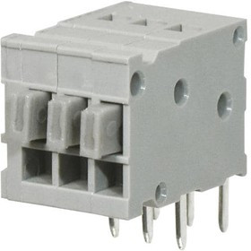 TBL009-254-03GY-2GY, Fixed Terminal Blocks Terminal block, screwless, 2.54, Horizontal, 3, Gray w Gray Button