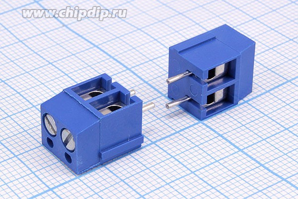 DG300-5.0-02P-12-00A, Клеммник винтовой, 2 контакта, шаг 5 мм; №15868D клеммн наборный \\2P5 \плат\\DG300- 5,0-02P-12-00A