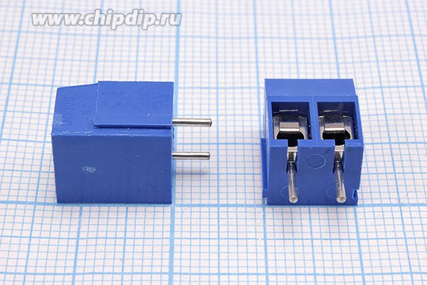 DG300-5.0-02P-12-00A, Клеммник винтовой, 2 контакта, шаг 5 мм; №15868D клеммн наборный \\2P5 \плат\\DG300- 5,0-02P-12-00A