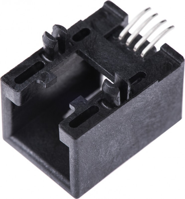 95501-6649, Modular Connectors / Ethernet Connectors RJ11 MOD JACK 6/4 R/A SMT LOPRO