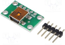 POLOLU-2593, Модуль: адаптер, штыревой, USB B mini