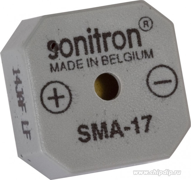 SMA-17 P10, (+1.5~24V/82dB), Пьезоизлучатель с генератором, 17 мм