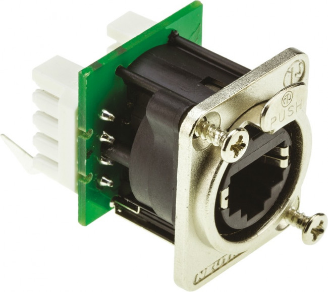 Neutrik NE8FDV-YK панельный разъем RJ45 , вертикальная установка под зажим провода Neutrik NE8FDV-YK панельный разъем RJ45 , вертикальная установка под зажим провода