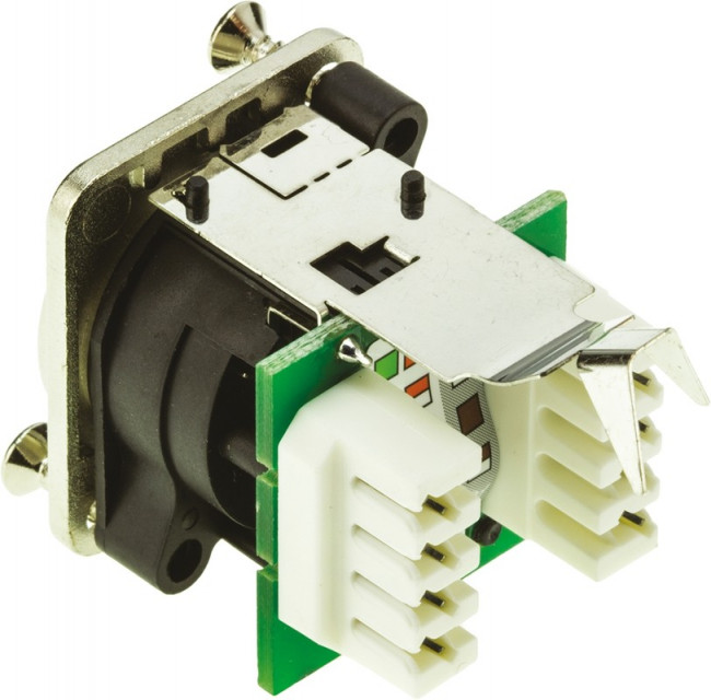 Neutrik NE8FDV-YK панельный разъем RJ45 , вертикальная установка под зажим провода Neutrik NE8FDV-YK панельный разъем RJ45 , вертикальная установка под зажим провода