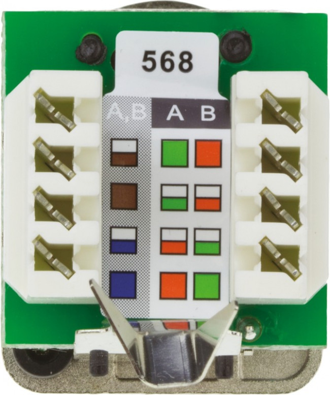 Neutrik NE8FDV-YK панельный разъем RJ45 , вертикальная установка под зажим провода Neutrik NE8FDV-YK панельный разъем RJ45 , вертикальная установка под зажим провода