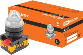 Лампа AL-22 сигнальная d22мм прозрачн. неон/230В цилиндр TDM Лампа AL-22 сигнальная d22мм прозрачн. неон/230В цилиндр TDM