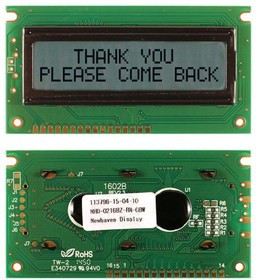 NHD-0216BZ-RN-GBW, LCD Character Display Modules &amp; Accessories STN- GRAY Refl 84.0 x 44.0