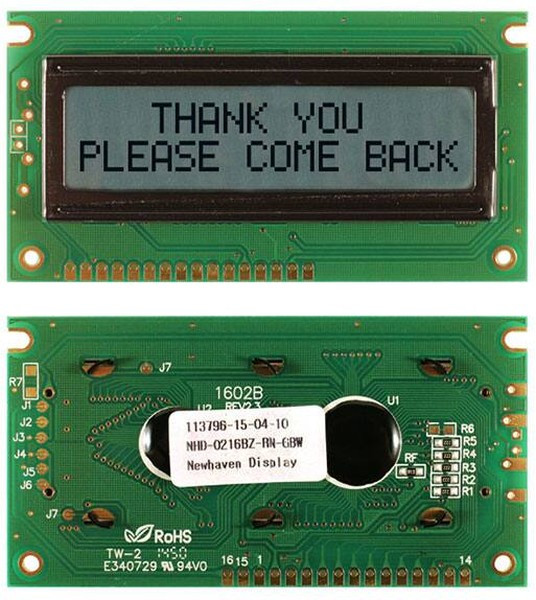 NHD-0216BZ-RN-GBW, LCD Character Display Modules &amp; Accessories STN- GRAY Refl 84.0 x 44.0