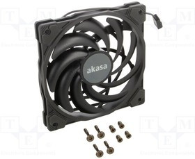 AK-FN122-BK, Fan: DC; axial; 12VDC; 120x120x15mm; 31.5dBA; HDB; 700?2000rpm; slim