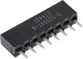 5-535541-6, AMPMODU MOD IV Series Straight Through Hole Mount PCB Socket, 8-Contact, 1-Row, 2.54mm Pitch, Solder