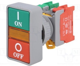 DPB30-1-O/C, Переключатель: двойной, Фикс.пол: 1, NC + NO, 30мм, IP65, Пол: 2